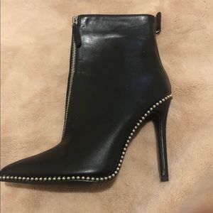 Studded front zipper boots